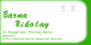 barna mikolay business card